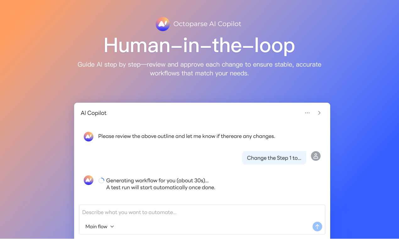 Octoparse AI Copilot - Screenshot 2 showing product features and functionality
