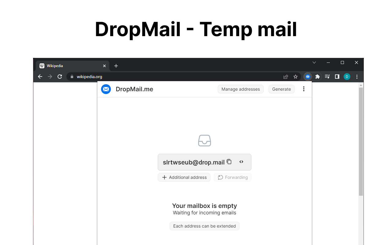 DropMail (Temporary email) for Chrome gallery image