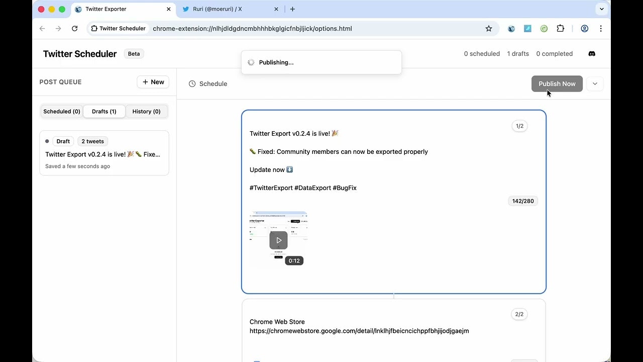X (Twitter) Scheduler gallery image