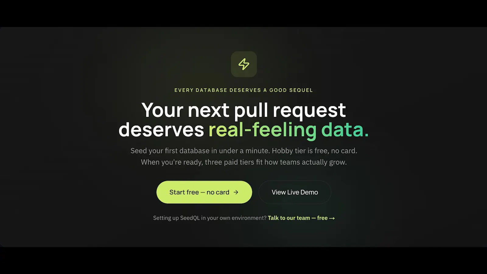 SeedQL screenshot 1 (video preview)