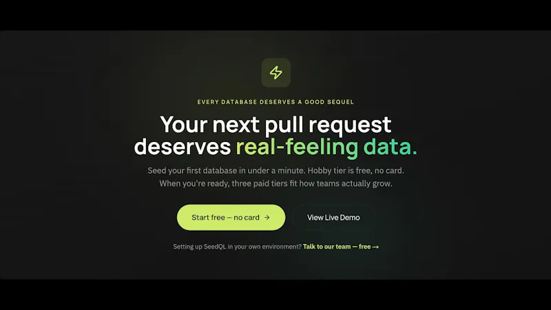 SeedQL screenshot 1 (video preview)