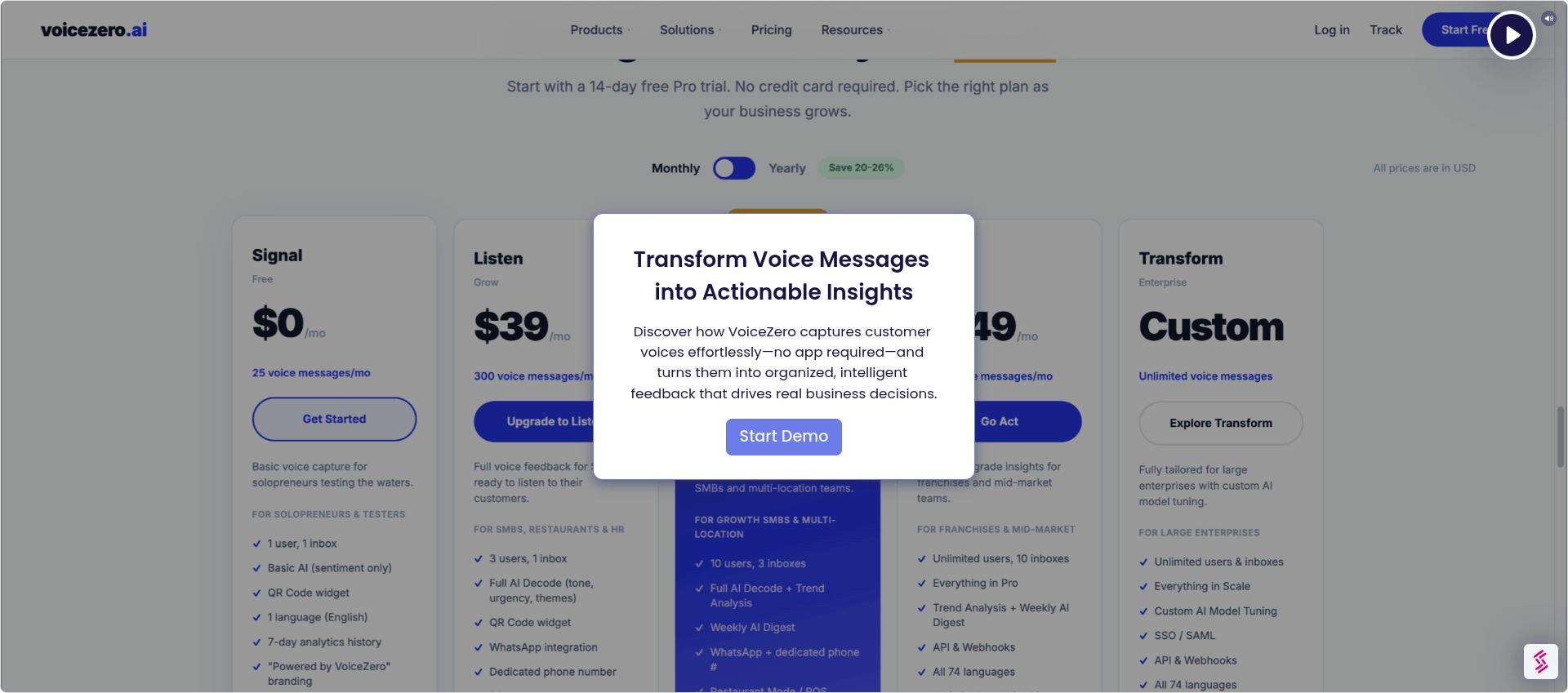 VoiceZero.AI - Screenshot 4 showing product features and functionality