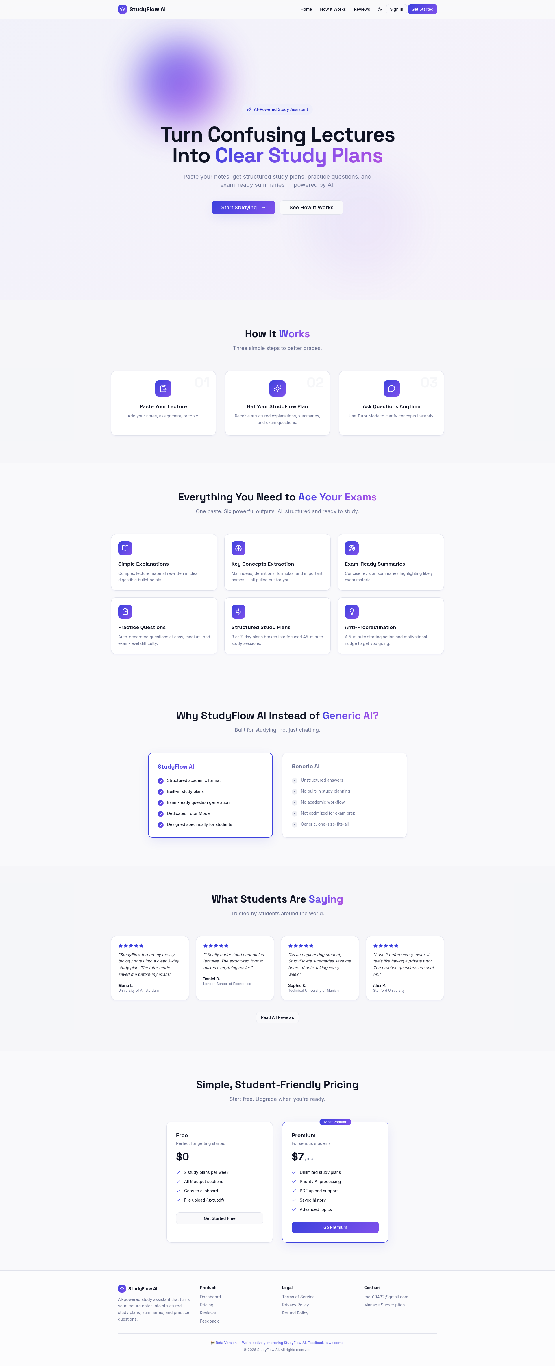 StudyFlow AI-new - Main product screenshot demonstrating key features and user interface