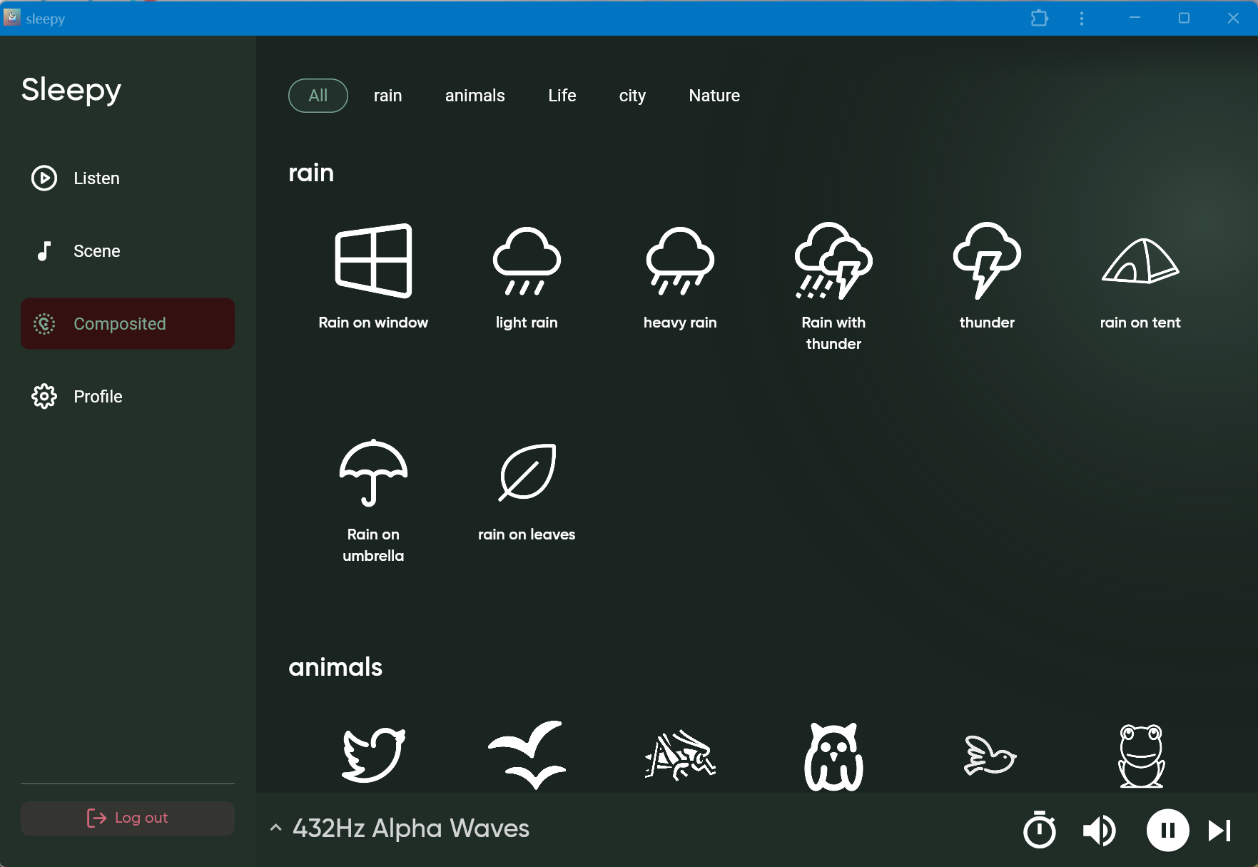 Sleep Music & White Noise - Screenshot 2 showing product features and functionality