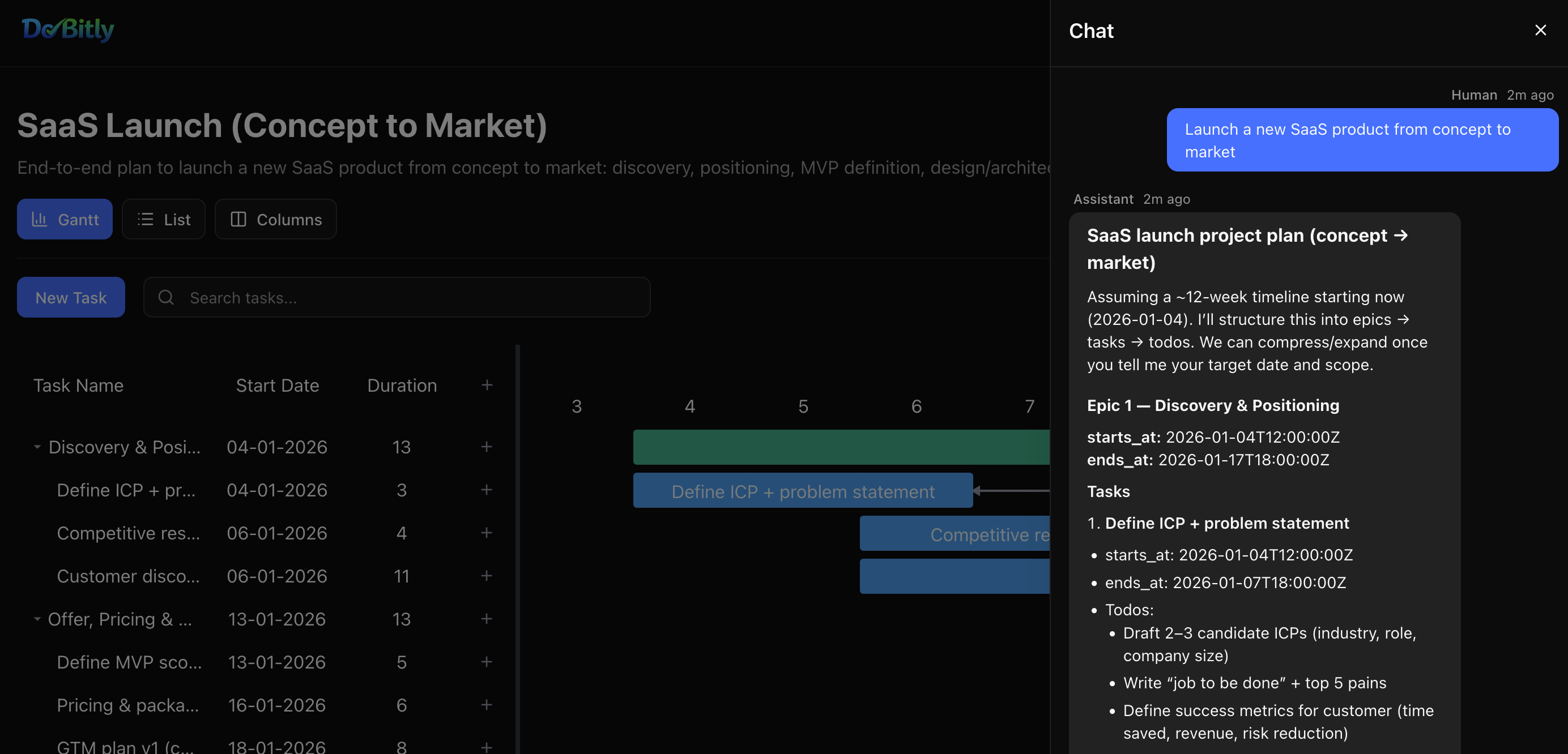 DoBitly - Main product screenshot demonstrating key features and user interface