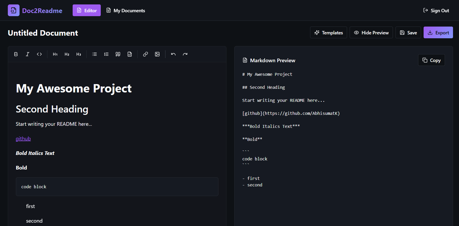 Doc2Readme gallery image