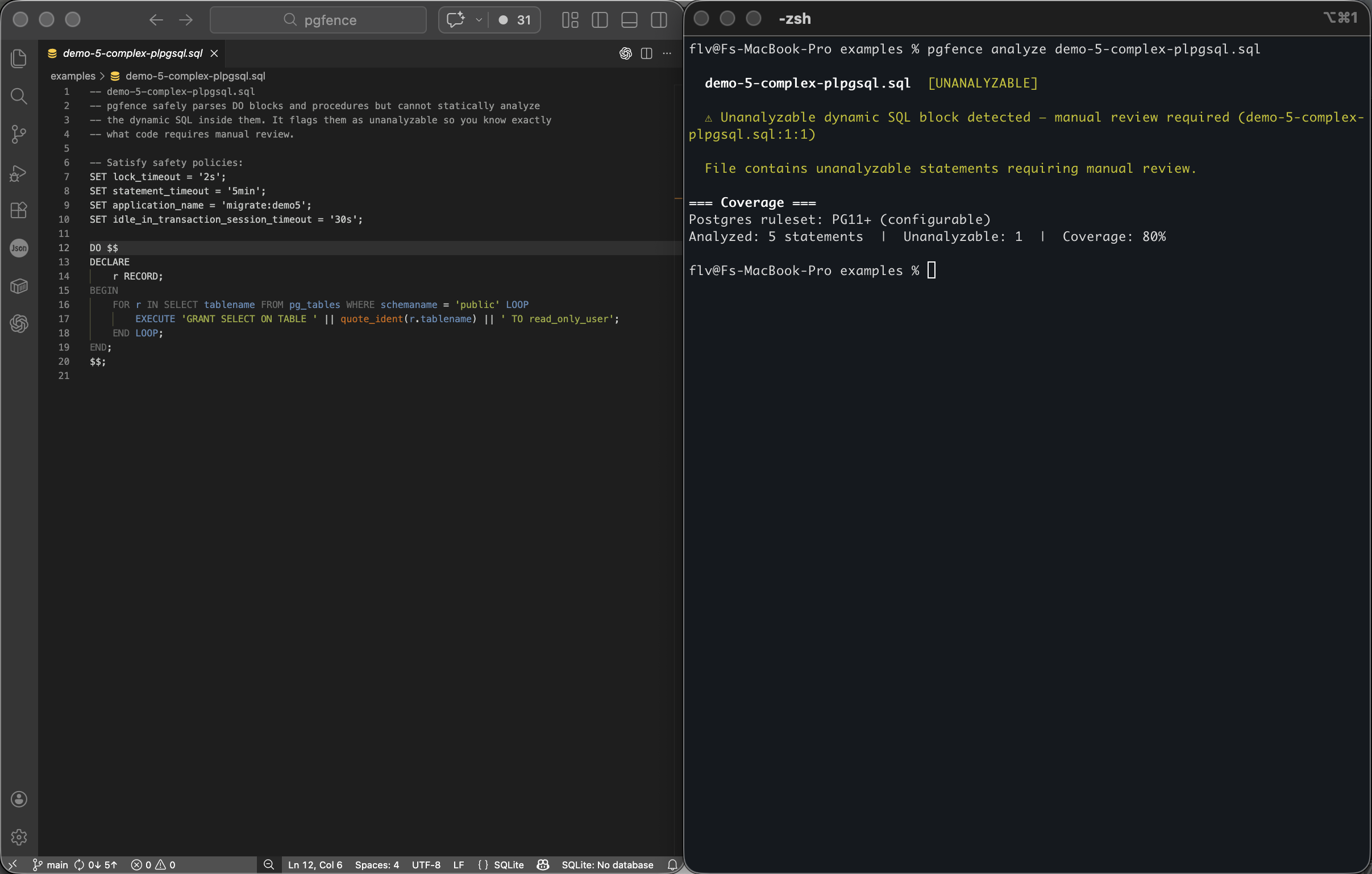 pgfence - Screenshot 5 showing product features and functionality