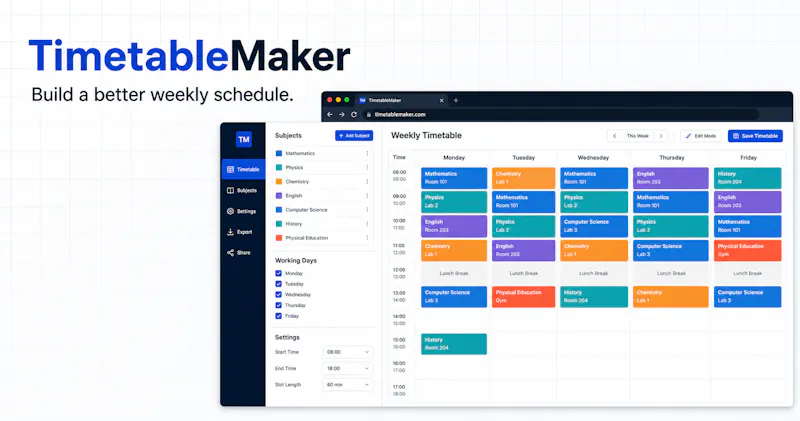 TimetableMaker screenshot 1