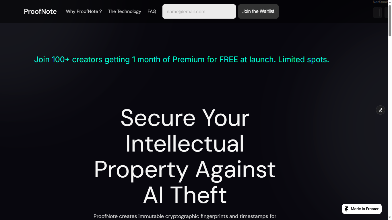 ProofNote - Screenshot 2 showing product features and functionality