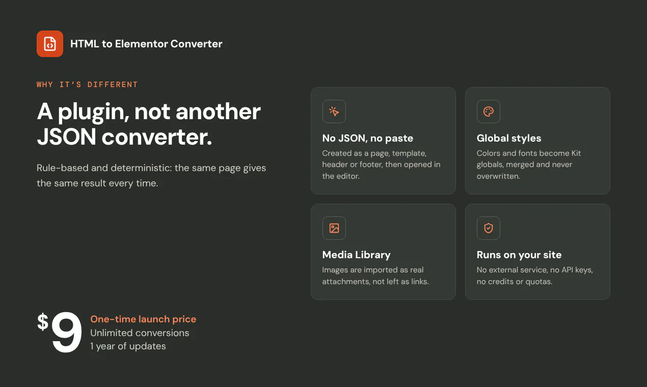 HTML to Elementor Converter gallery image