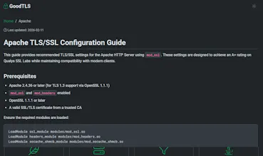GoodTLS - Recommended TLS/SSL Settings gallery image