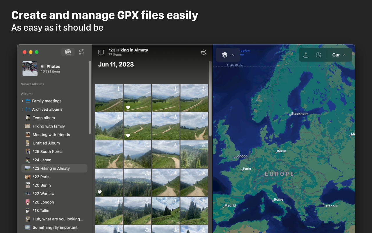 FollowPhoto - GPX Manager - Build tracks, geotag photos media 1