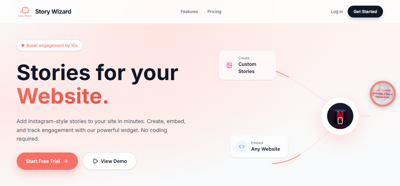 Story Wizard - Screenshot 3 showing product features and functionality