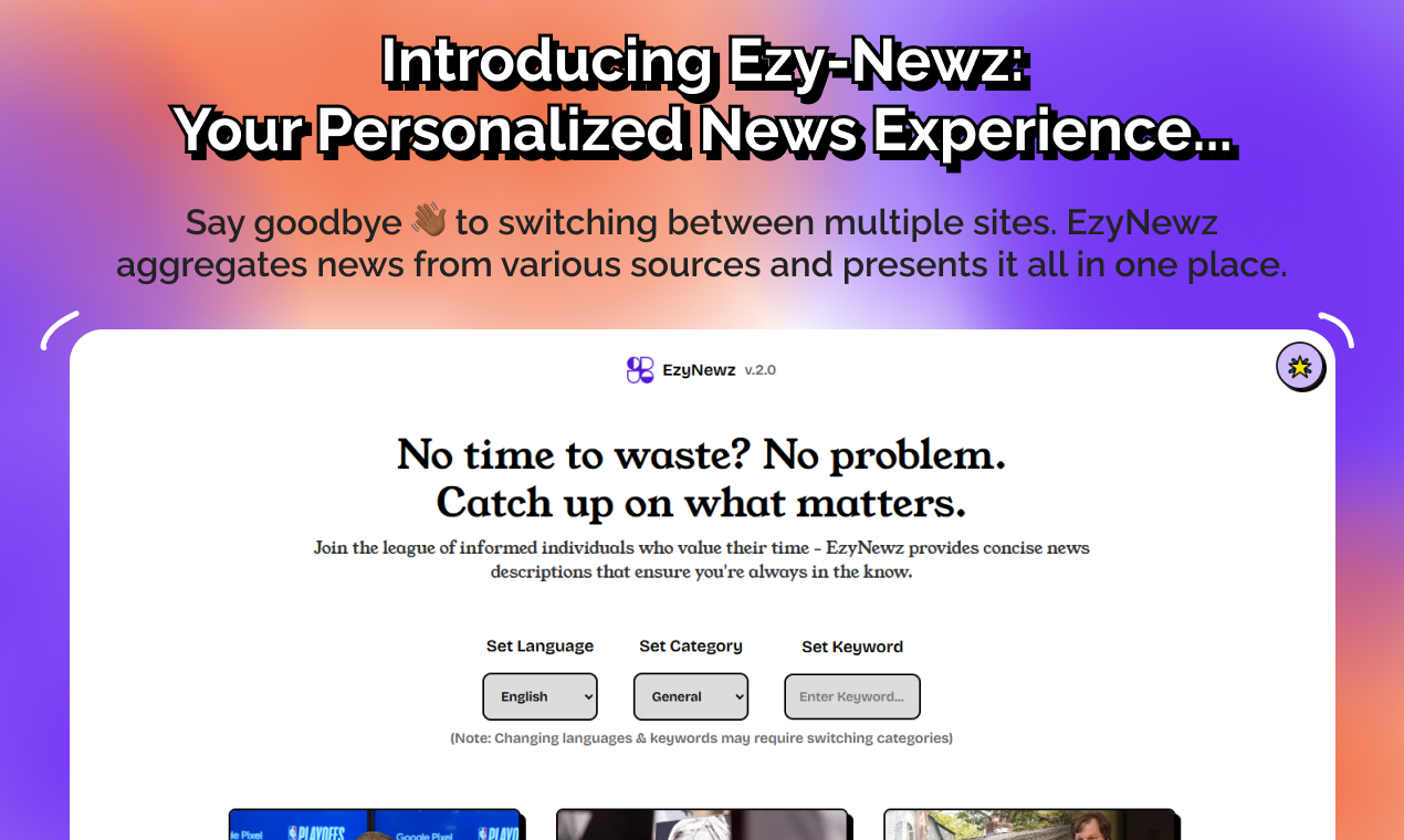 startuptile Ezy-Newz-Stay Updated with News That Matters No More Switching