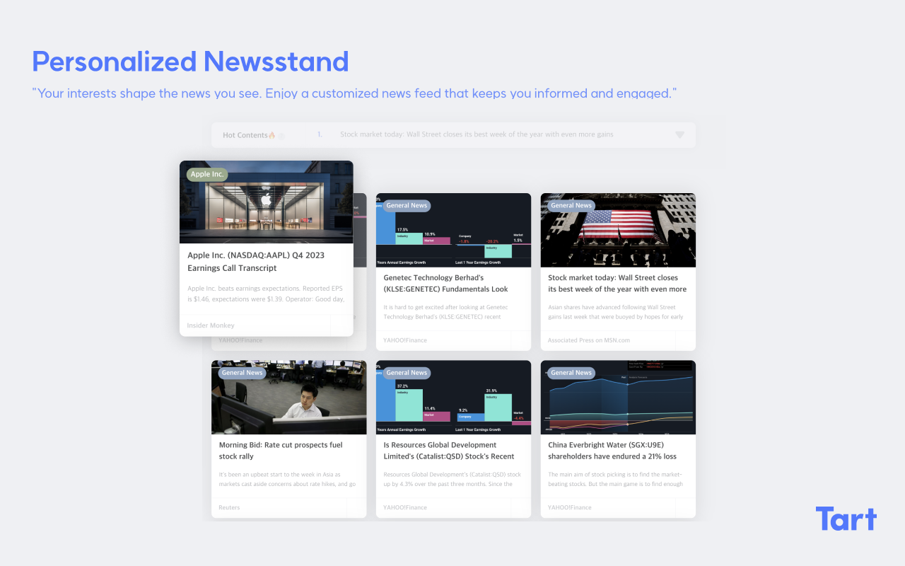 startuptile Tart Finance-Transform Chrome startpage to stock hub with Tart Finance