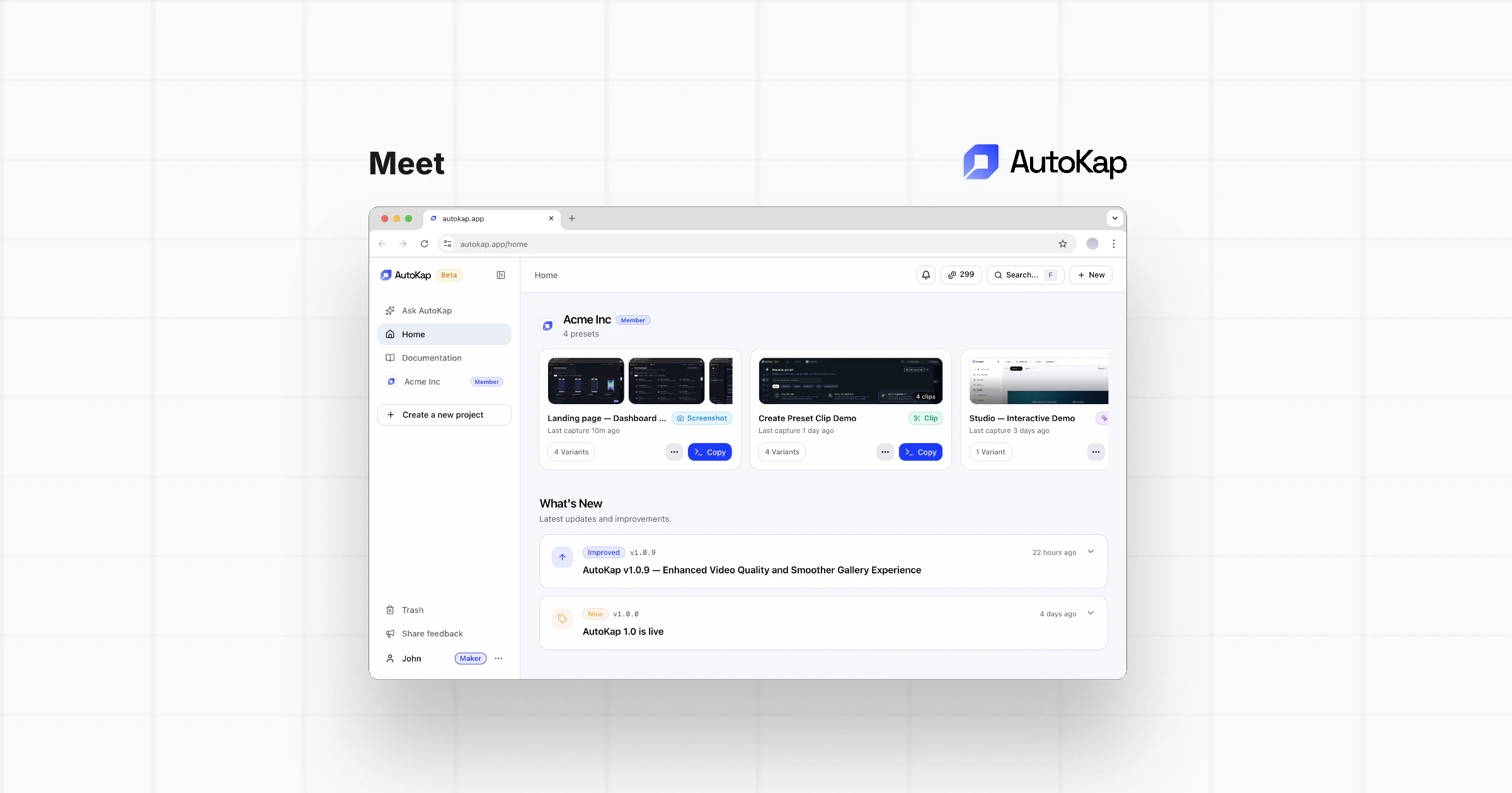 AutoKap — Automated Screenshots for SaaS screenshot 1