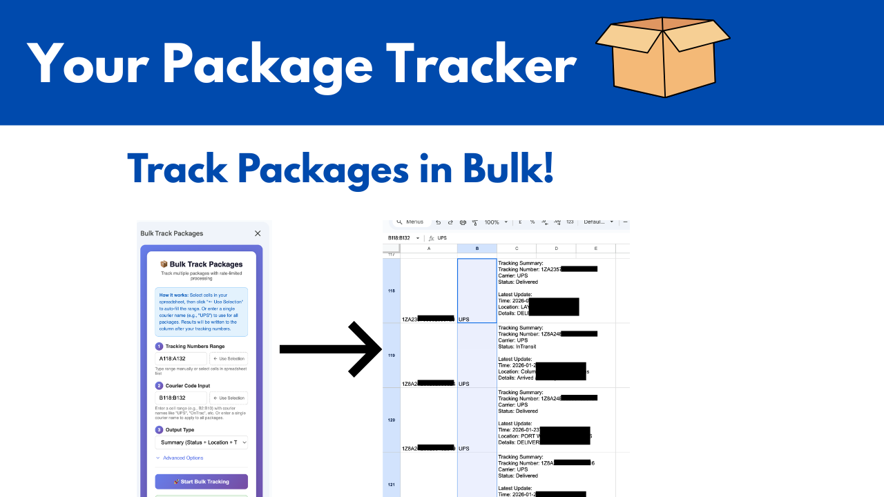Your Package Tracker in Google Sheets gallery image