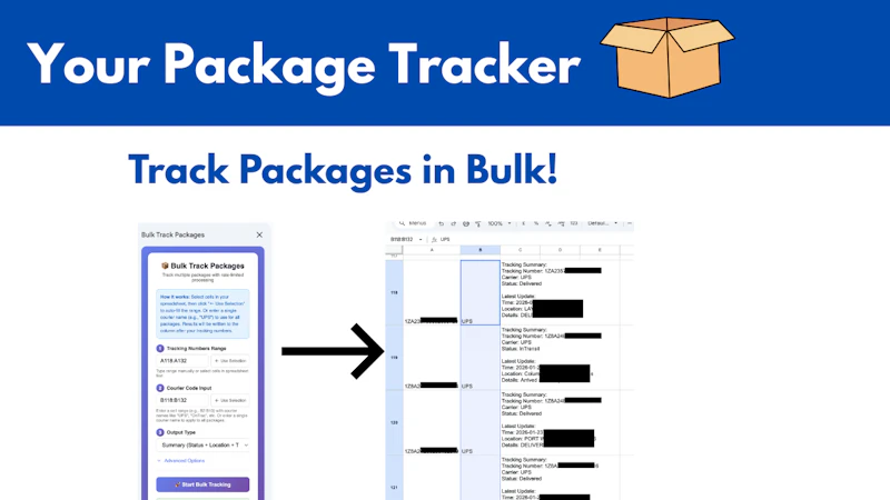 Your Package Tracker in Google Sheets screenshot 2
