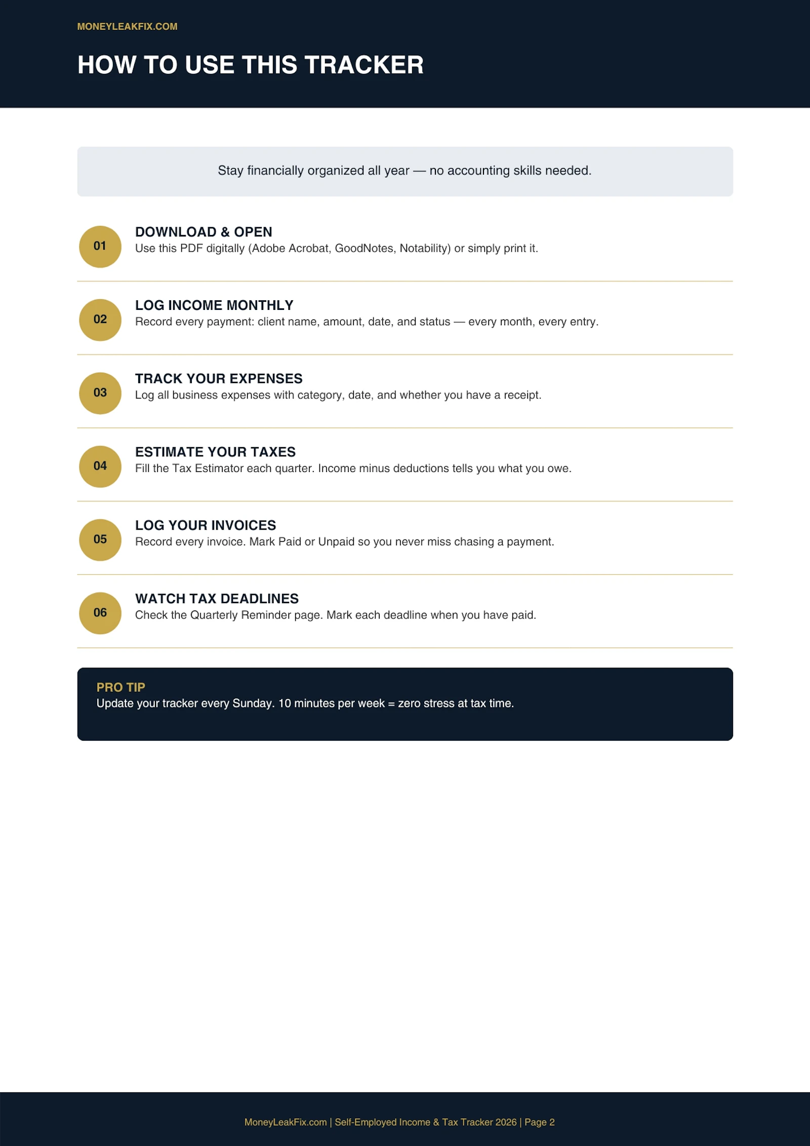Self-Employed Income & Tax Tracker 2026 screenshot 4