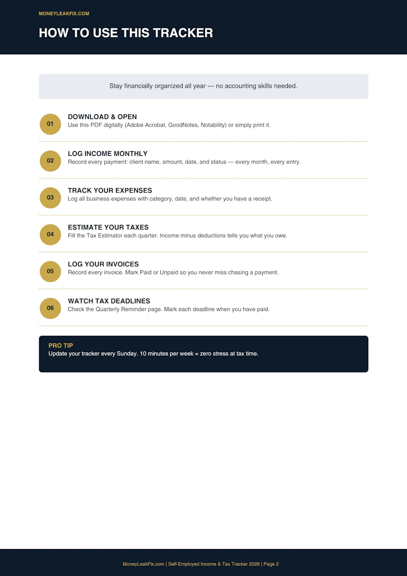 Self-Employed Income & Tax Tracker 2026 screenshot 4