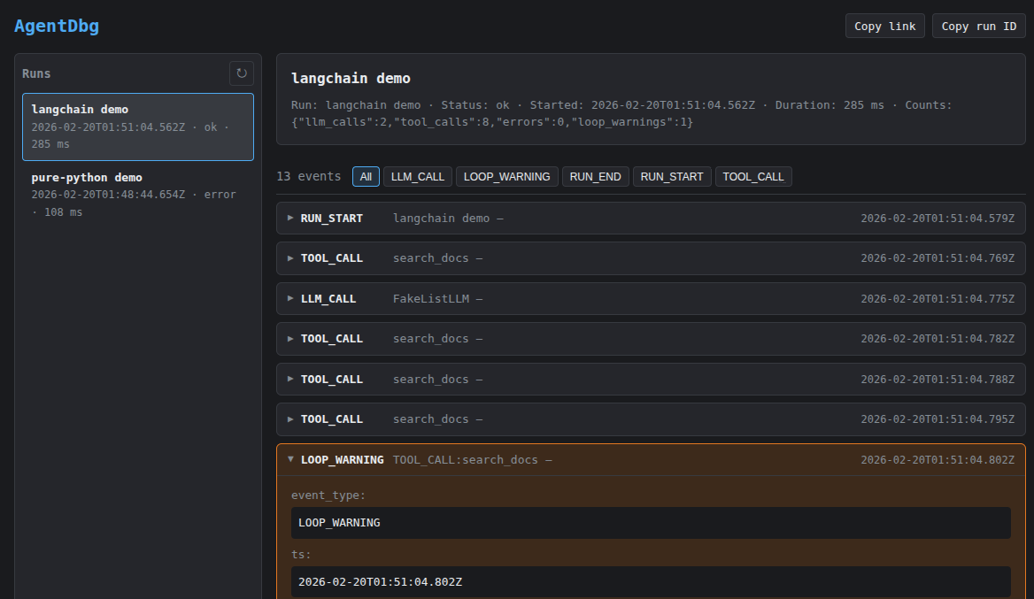AgentDbg - Screenshot 2 showing product features and functionality