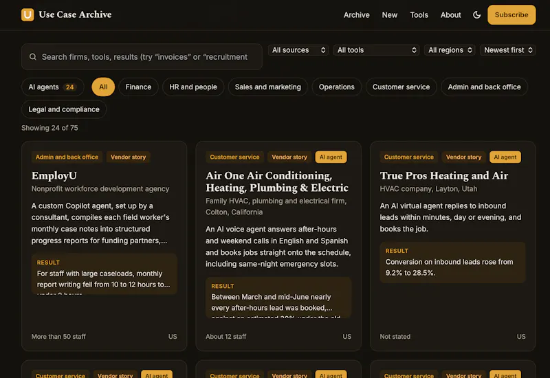 Use Case Archive screenshot 2