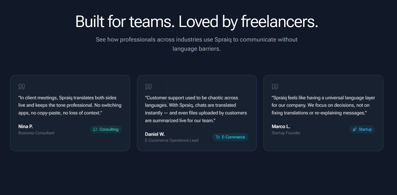 Spraiq - Live. Instant. Real-time. - Screenshot 2 showing product features and functionality