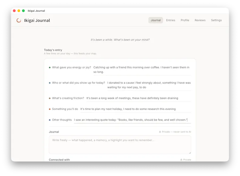 Ikigai Journal screenshot 2