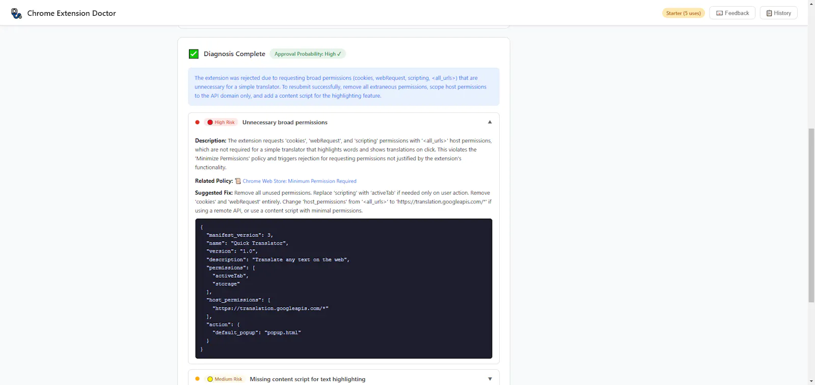 Chrome Extension Doctor screenshot 2
