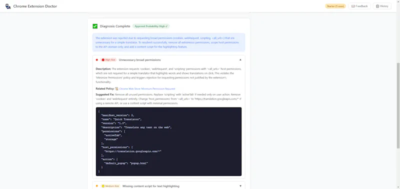 Chrome Extension Doctor screenshot 2