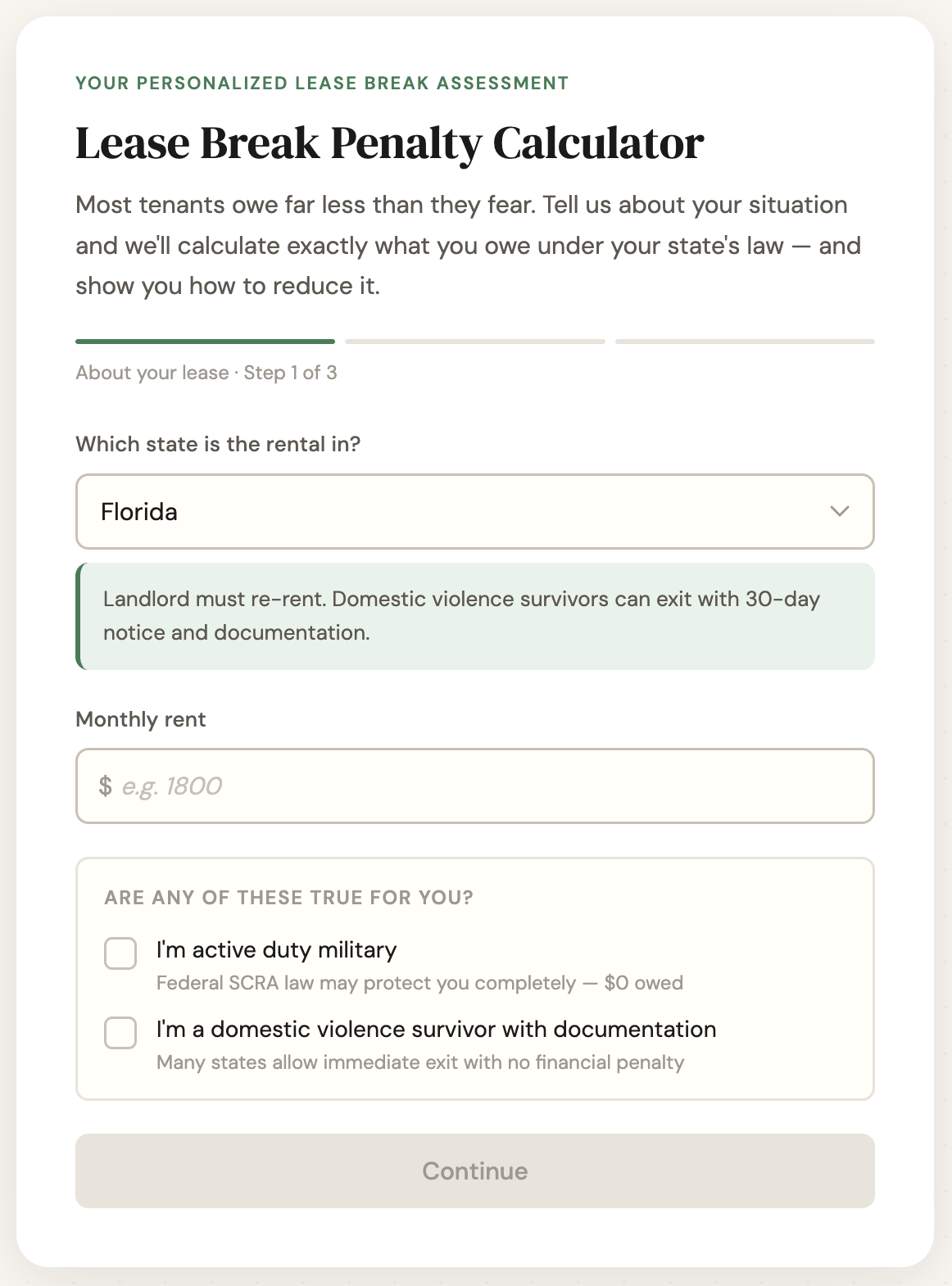 Lease Break Penalty Calculator gallery image