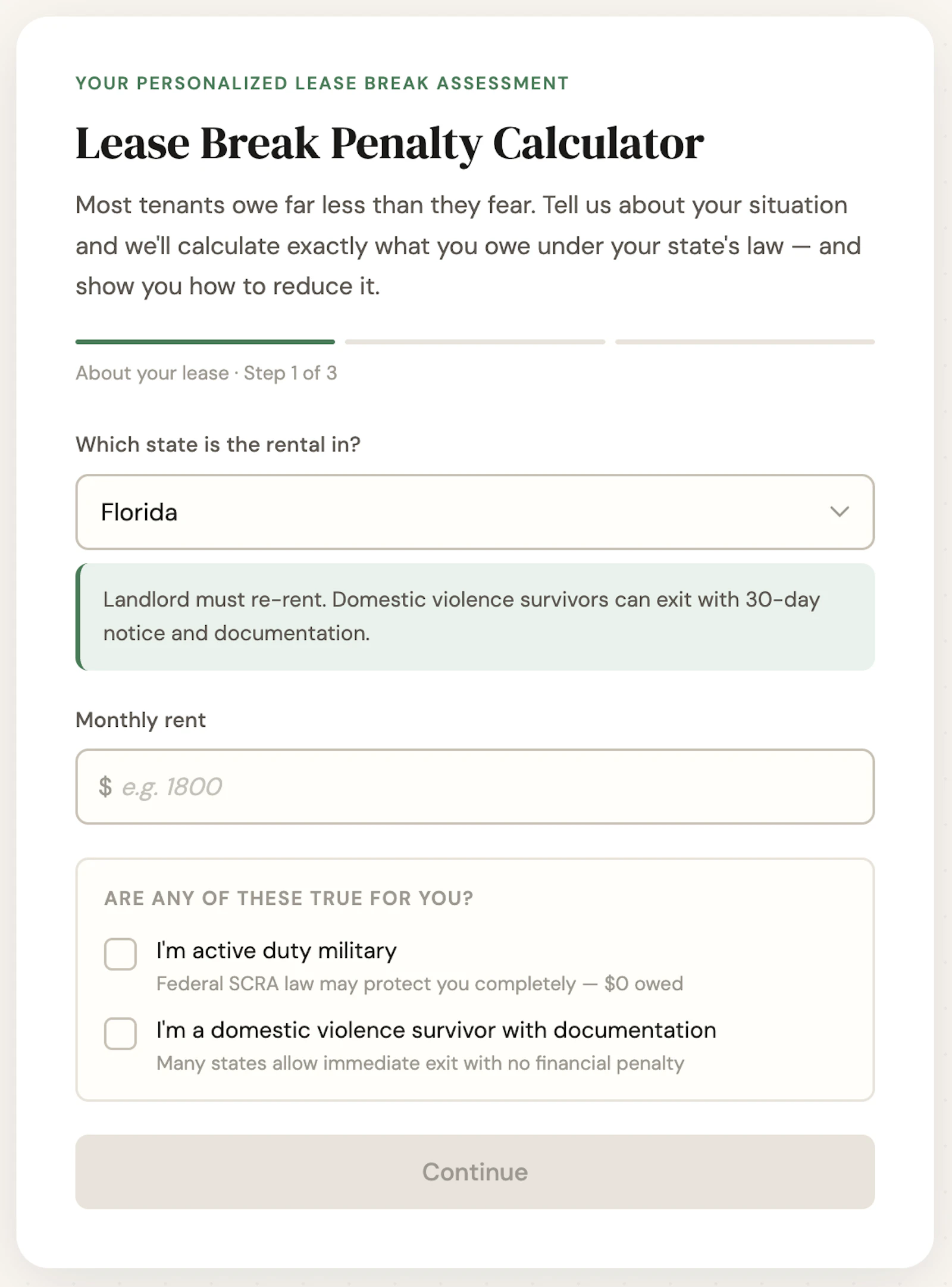 Lease Break Penalty Calculator screenshot 4
