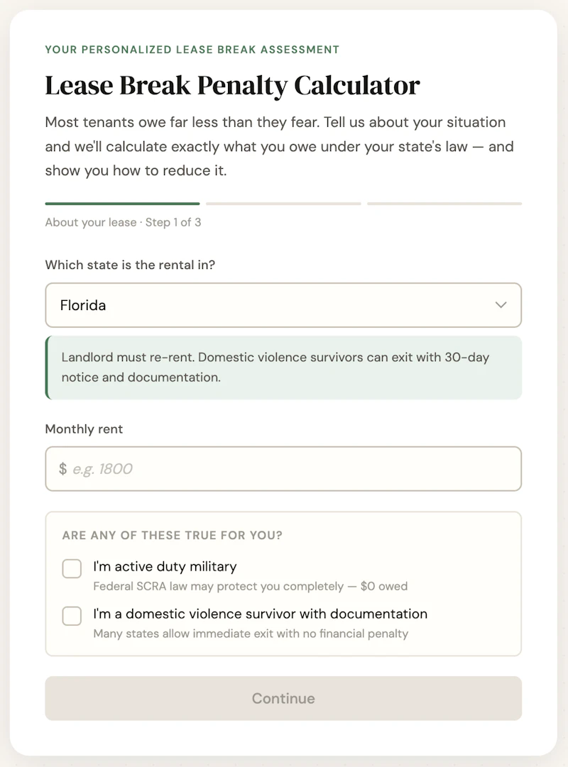 Lease Break Penalty Calculator screenshot 4