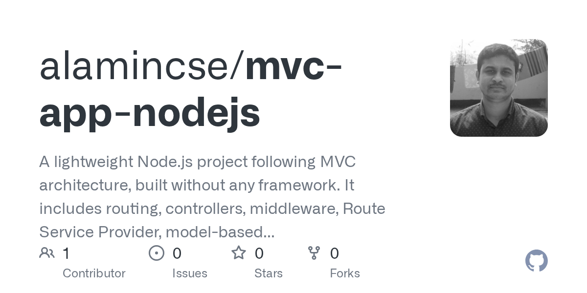 Média MVC App Node.js - Lightweight Node.js MVC Framework — no Express needed 1