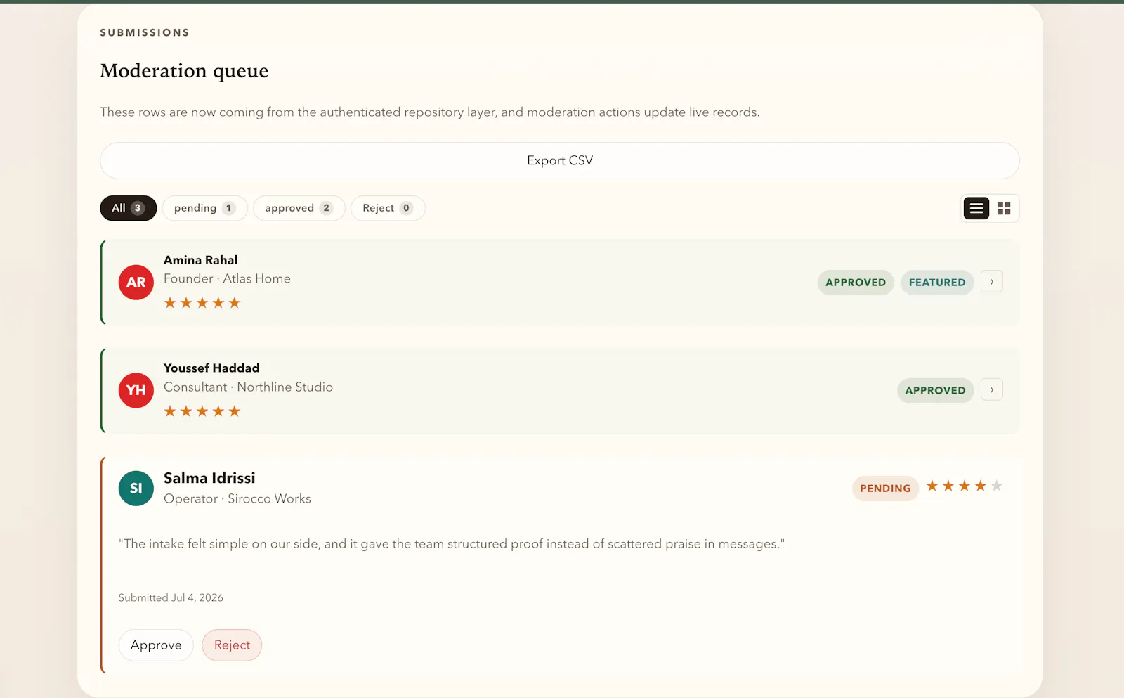 Testimonialy screenshot 3