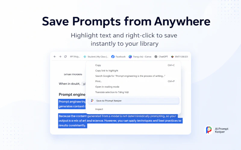 Prompt Keeper - AI Prompt Manager screenshot 3