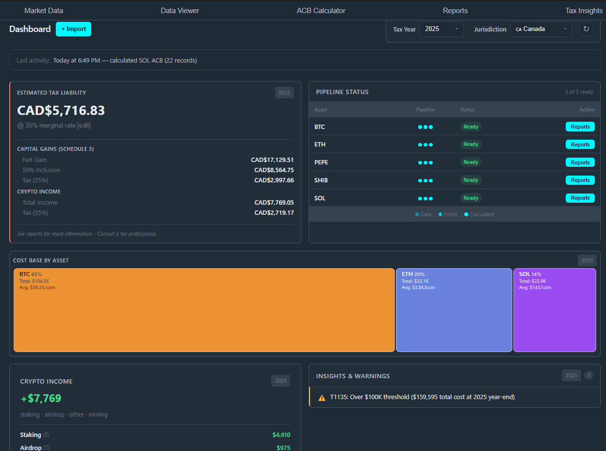 Private, offline Crypto Tax Calculator