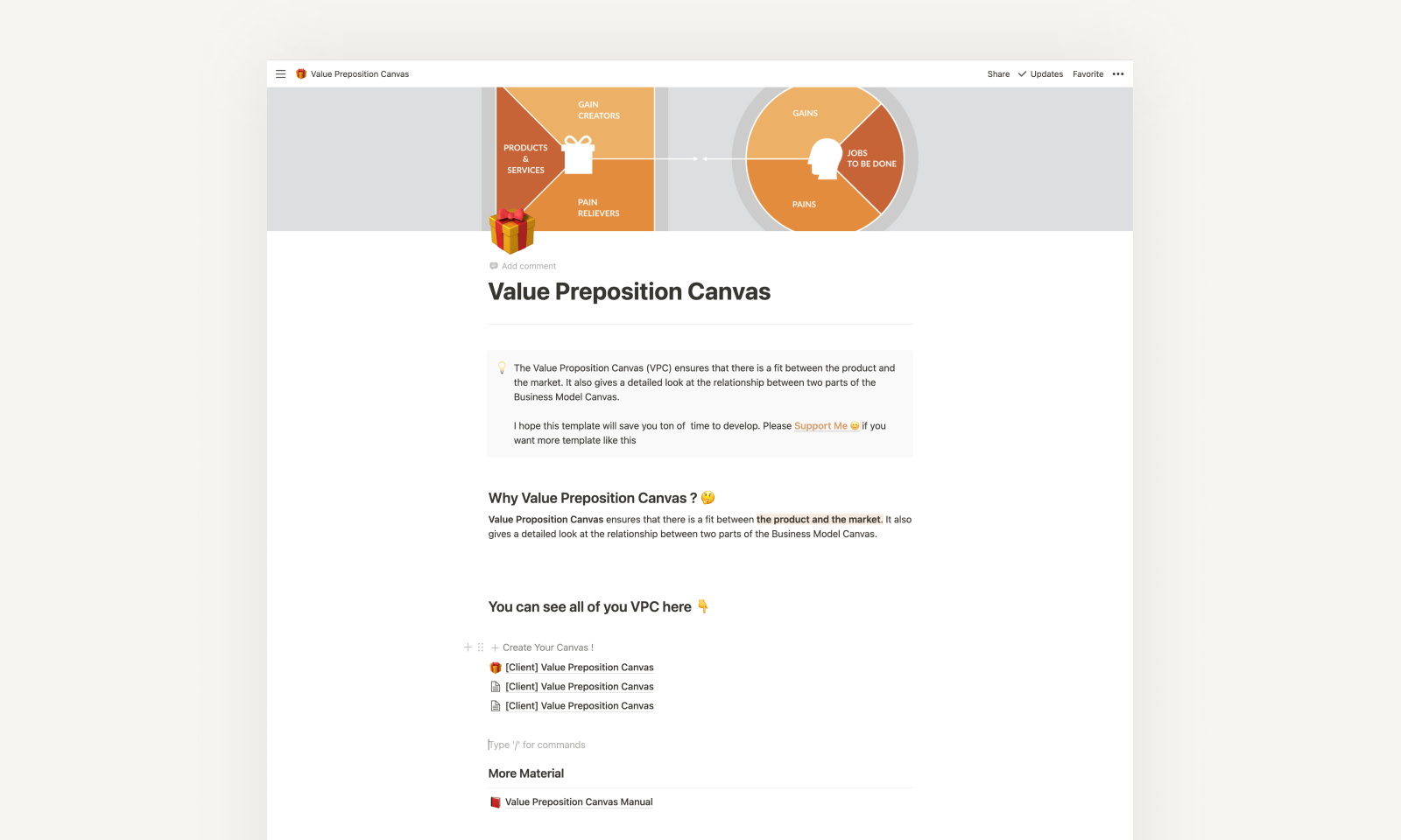 Value Preposition Canvas (Notion) - Free gallery image
