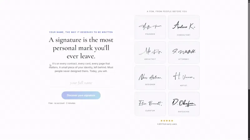 Handwritten Signature Designer screenshot 1 (video preview)