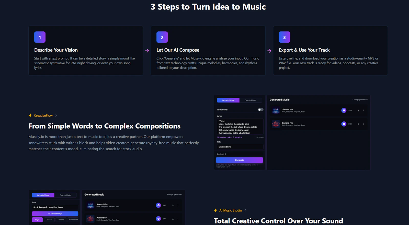 Musely.io screenshot 2