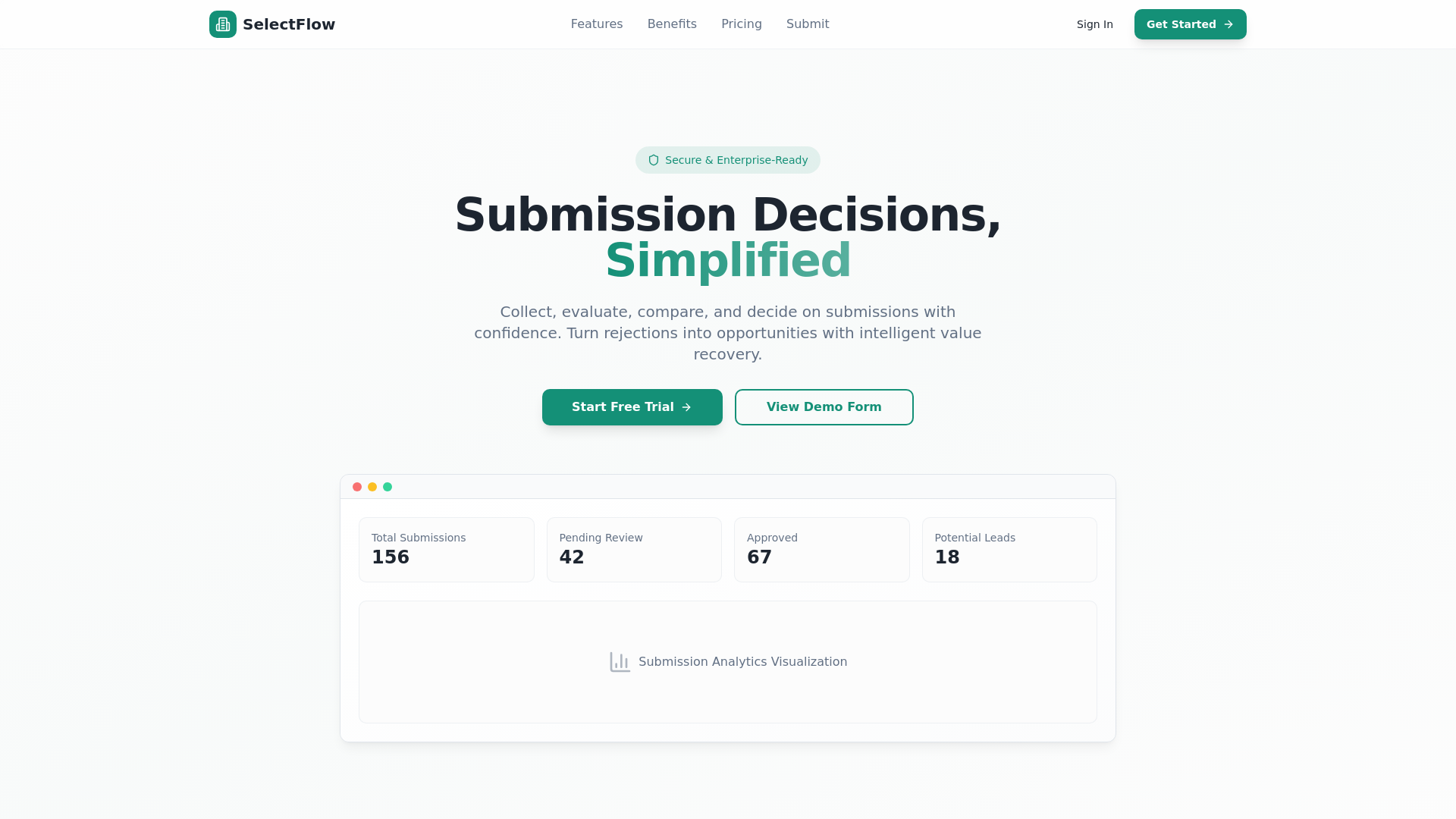 SelectFlow - Main product screenshot demonstrating key features and user interface
