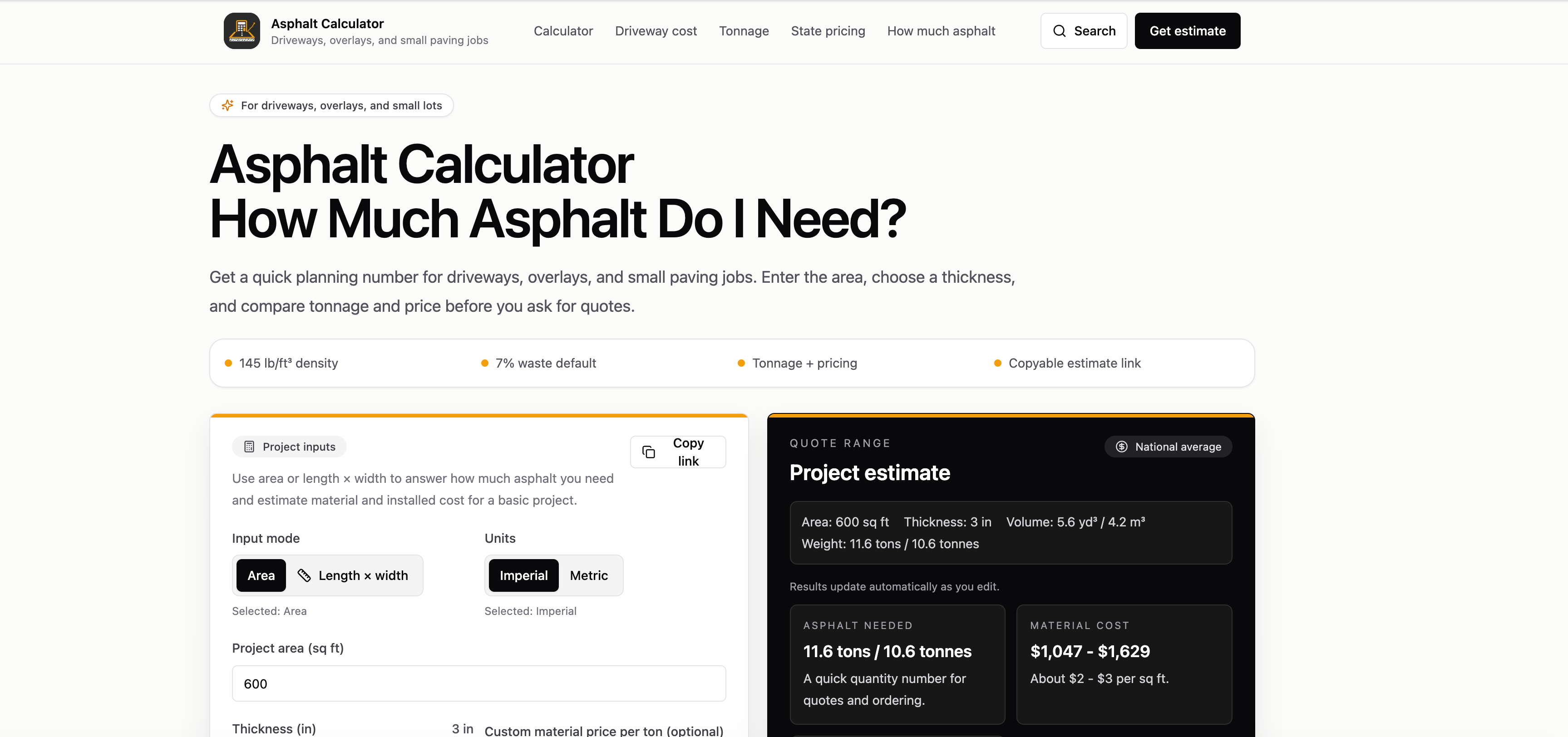 Asphalt Calculator gallery image