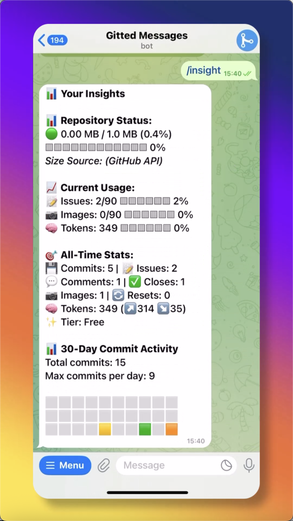 Msg2Git - Git-Powered Alternative to Telegram Saved Messages media 8
