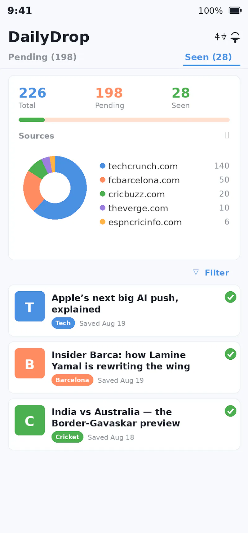 DailyDrop screenshot 2