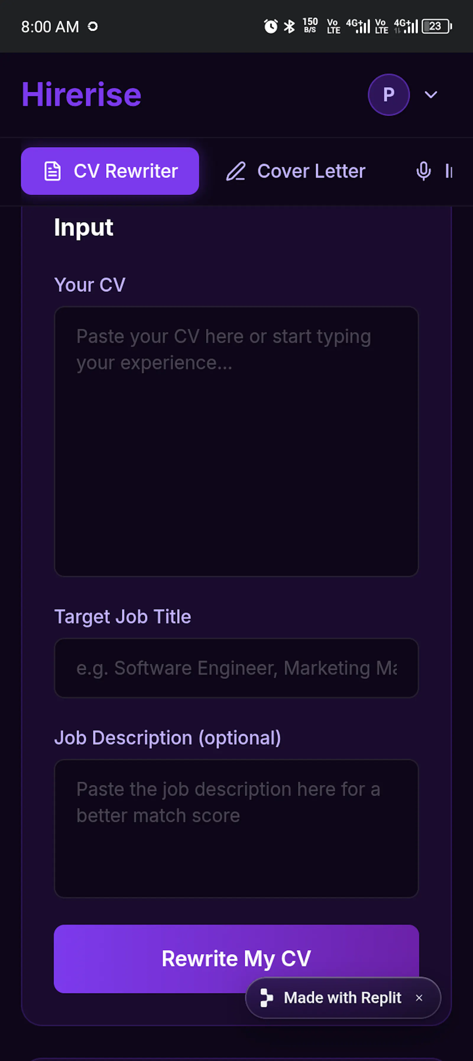 Hirerise screenshot 1