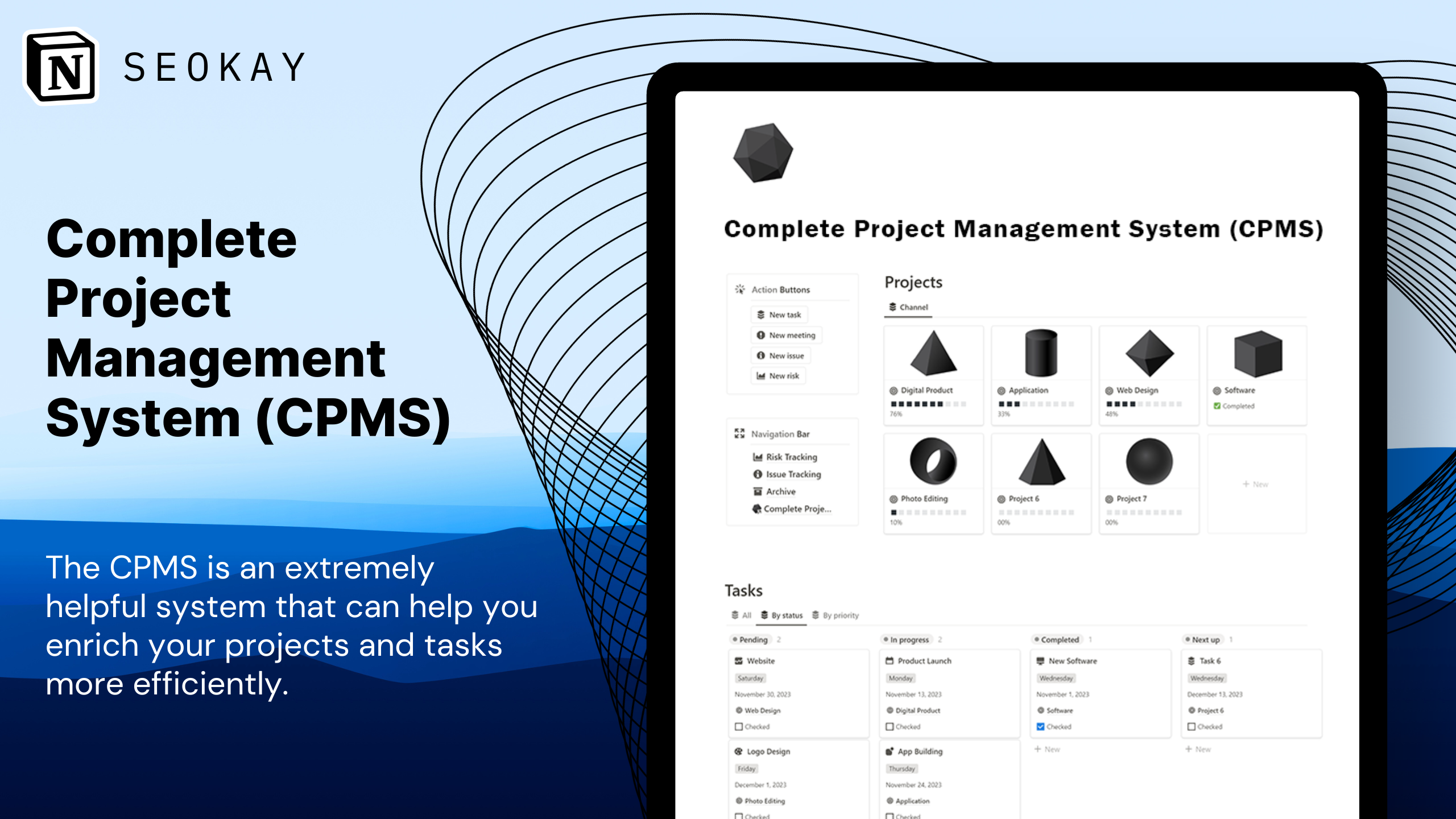 Mídia 1 de Sistema completo de gerenciamento de projetos (CPMS)