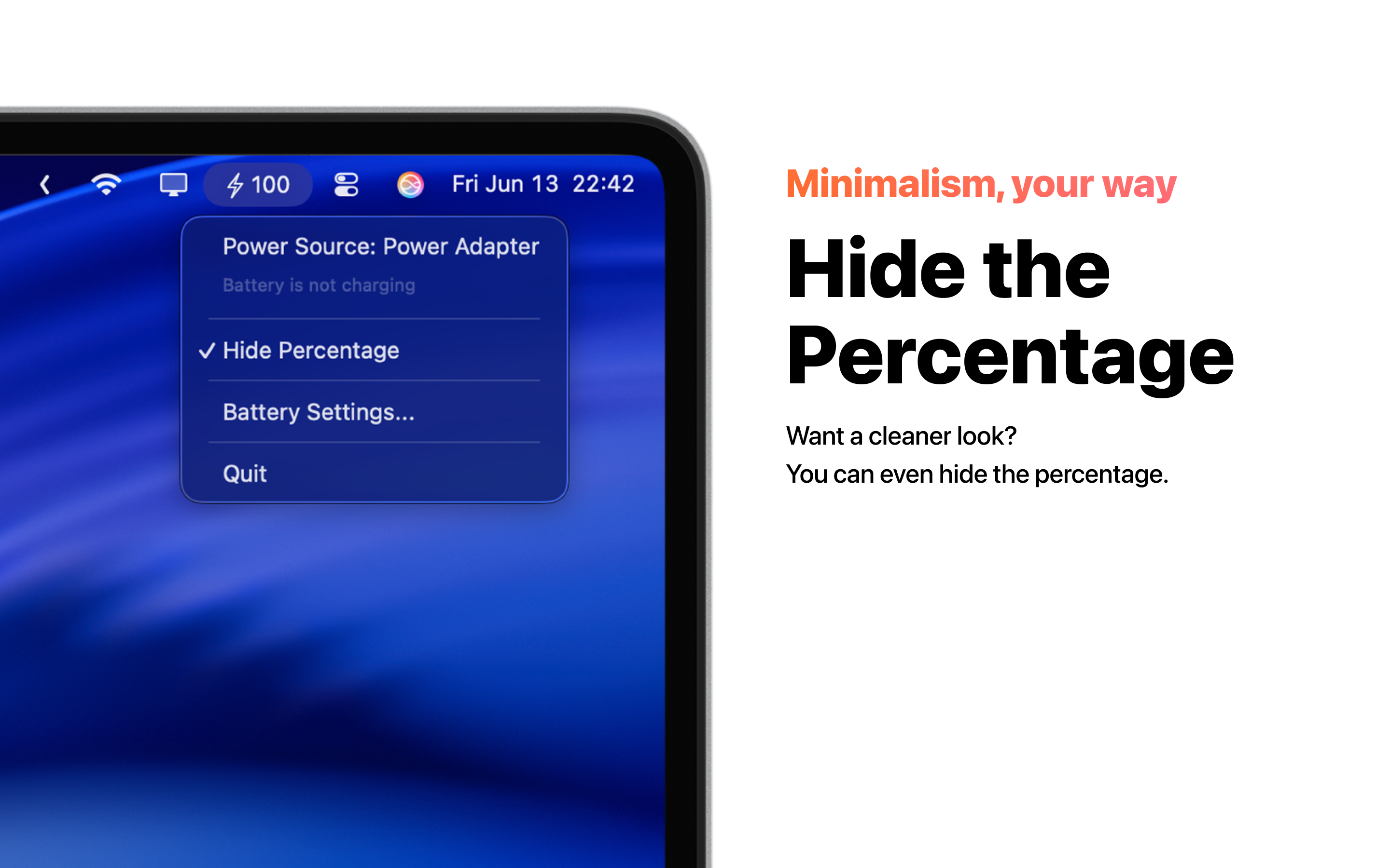 Media BATTERYGO! - Penunjuk bateri minimum untuk bar menu Mac anda. 3