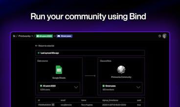 Erweitern Sie die Verwaltung von Discord mit Bind - Produktscreenshot: Ein Screenshot, der die Fähigkeit von Bind zeigt, die Verwaltung von Discord zu verbessern und dabei betont, wie effektiv es ist, gewünschte Handlungen umzusetzen und das Wachstum der Community zu fördern.