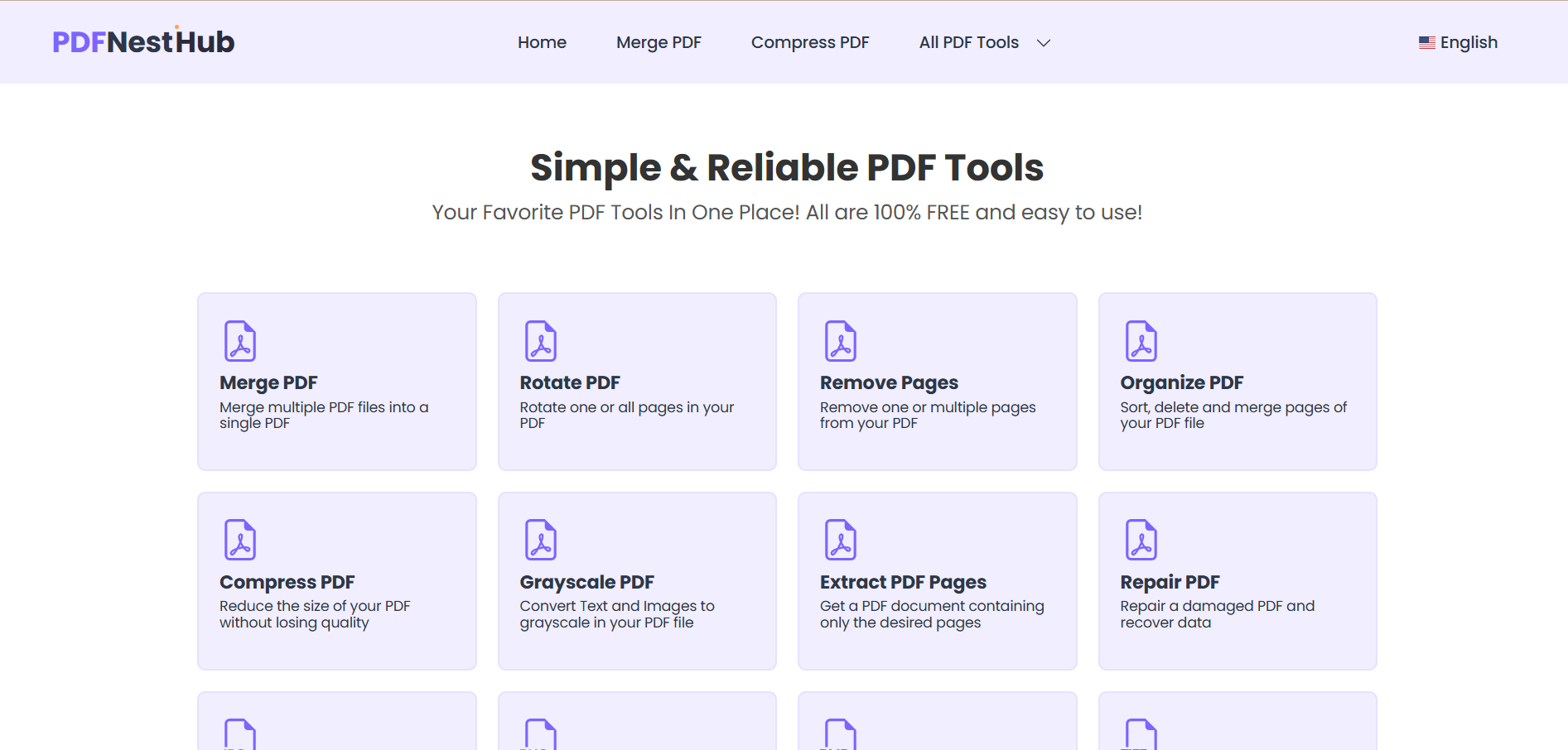 وسائط PDF Nest Hub - مجموعة أدوات PDF الخاصة بك على الإنترنت 1
