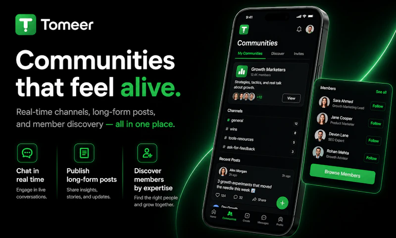 Tomeer - Communities and Marketplace screenshot 1